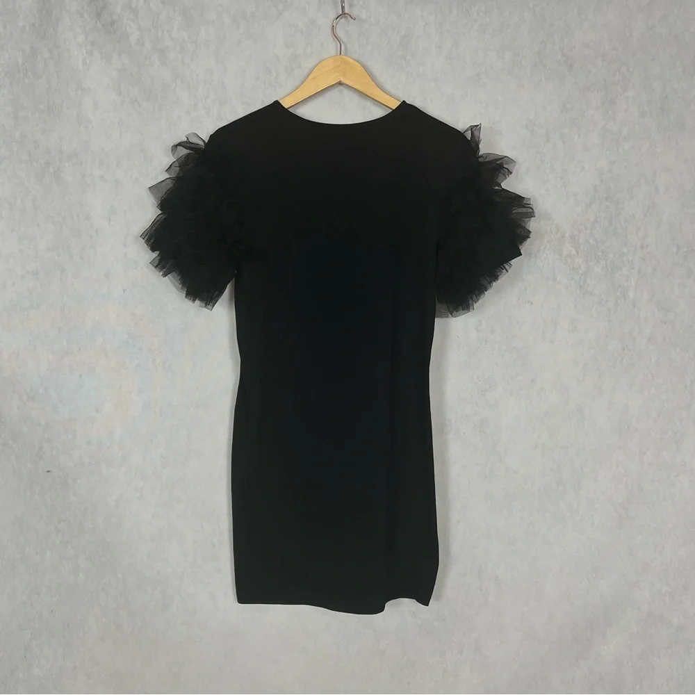 NWT black shirt dress with poof tulle design - Picture 4 of 4